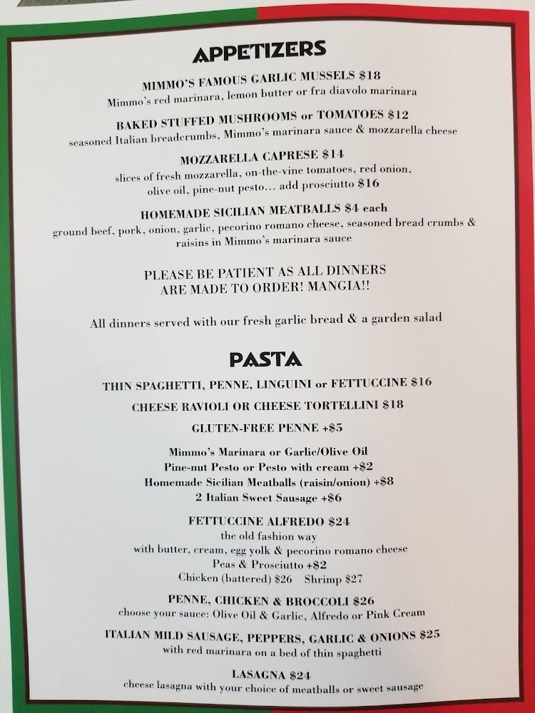 Mimmo's Italian Restaurant Menu image 4